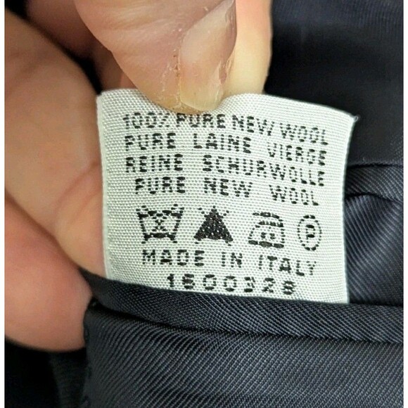 Canali US Sz 44 Black Blazer Men's Office Designer Wool Career Ventless European - Picture 10 of 15